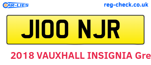J100NJR are the vehicle registration plates.