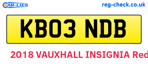 KB03NDB are the vehicle registration plates.