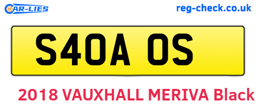 S40AOS are the vehicle registration plates.