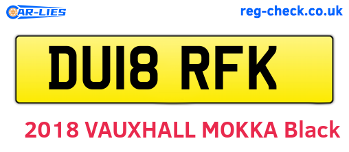 DU18RFK are the vehicle registration plates.