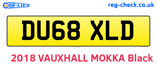 DU68XLD are the vehicle registration plates.