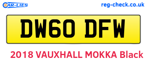 DW60DFW are the vehicle registration plates.