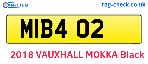 MIB402 are the vehicle registration plates.