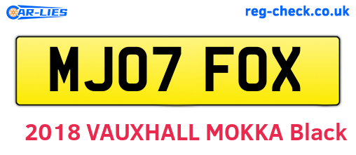 MJ07FOX are the vehicle registration plates.