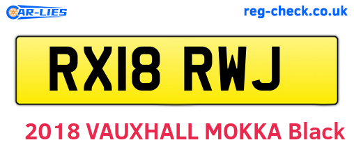 RX18RWJ are the vehicle registration plates.