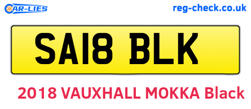 SA18BLK are the vehicle registration plates.