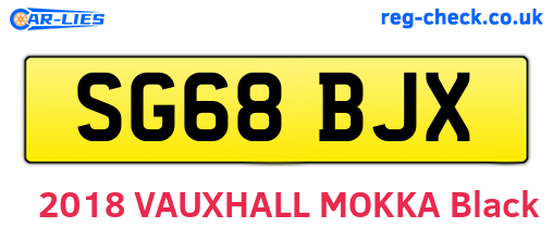 SG68BJX are the vehicle registration plates.
