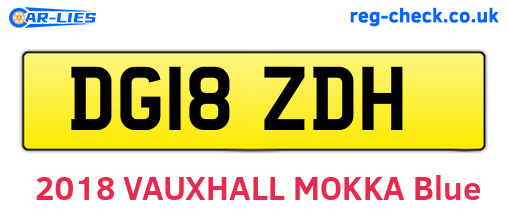 DG18ZDH are the vehicle registration plates.