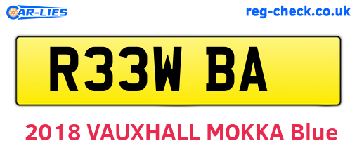 R33WBA are the vehicle registration plates.