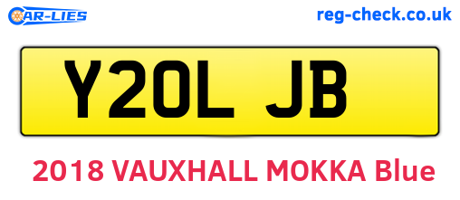 Y20LJB are the vehicle registration plates.