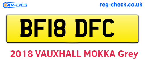BF18DFC are the vehicle registration plates.