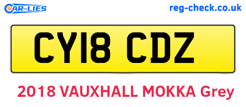 CY18CDZ are the vehicle registration plates.