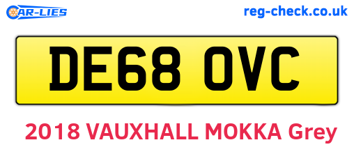DE68OVC are the vehicle registration plates.