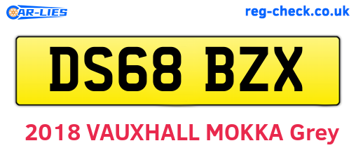 DS68BZX are the vehicle registration plates.