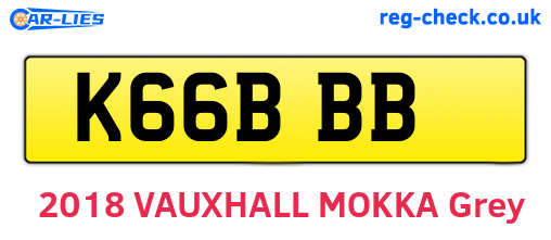 K66BBB are the vehicle registration plates.