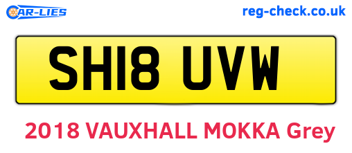 SH18UVW are the vehicle registration plates.