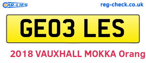 GE03LES are the vehicle registration plates.