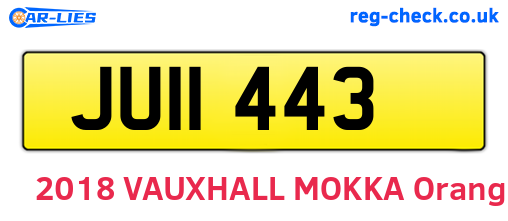 JUI1443 are the vehicle registration plates.