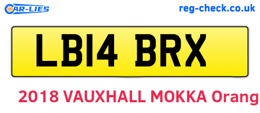 LB14BRX are the vehicle registration plates.