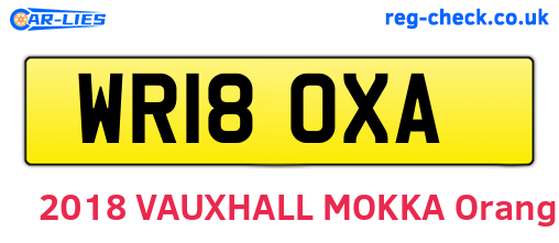 WR18OXA are the vehicle registration plates.