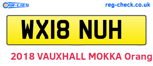 WX18NUH are the vehicle registration plates.