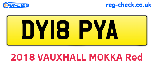 DY18PYA are the vehicle registration plates.