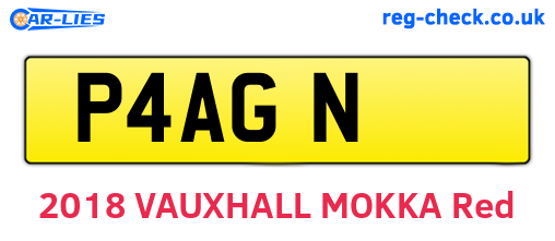 P4AGN are the vehicle registration plates.