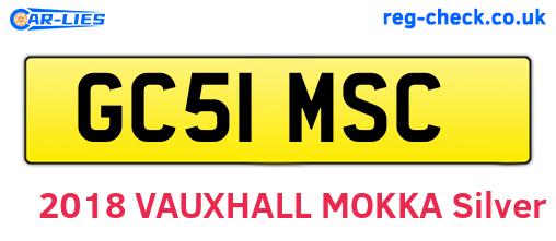 GC51MSC are the vehicle registration plates.