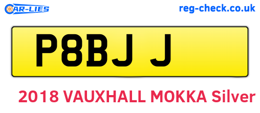 P8BJJ are the vehicle registration plates.