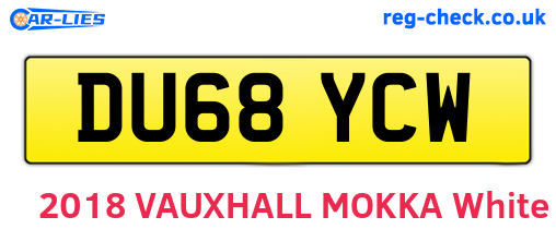 DU68YCW are the vehicle registration plates.