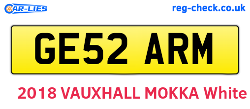GE52ARM are the vehicle registration plates.