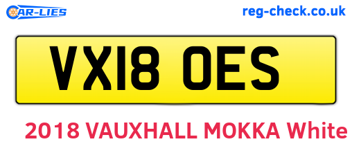 VX18OES are the vehicle registration plates.