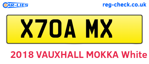 X70AMX are the vehicle registration plates.
