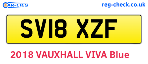 SV18XZF are the vehicle registration plates.