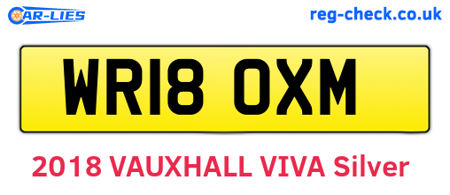 WR18OXM are the vehicle registration plates.