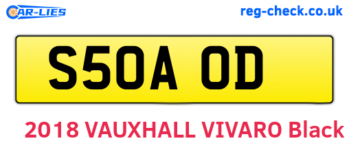 S50AOD are the vehicle registration plates.