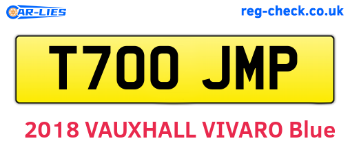 T700JMP are the vehicle registration plates.