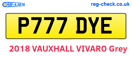 P777DYE are the vehicle registration plates.