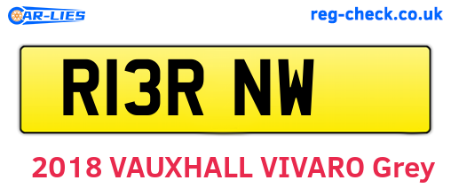 R13RNW are the vehicle registration plates.