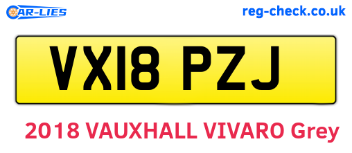 VX18PZJ are the vehicle registration plates.