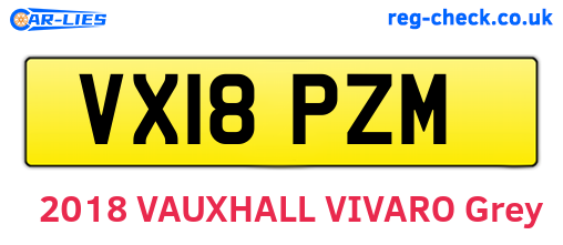 VX18PZM are the vehicle registration plates.