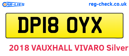 DP18OYX are the vehicle registration plates.