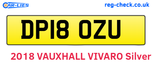 DP18OZU are the vehicle registration plates.