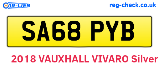 SA68PYB are the vehicle registration plates.