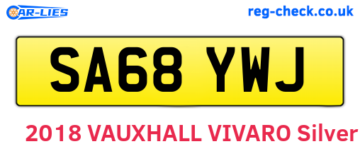 SA68YWJ are the vehicle registration plates.