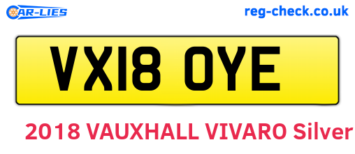 VX18OYE are the vehicle registration plates.