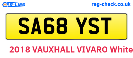 SA68YST are the vehicle registration plates.