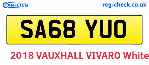 SA68YUO are the vehicle registration plates.