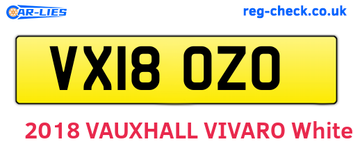 VX18OZO are the vehicle registration plates.