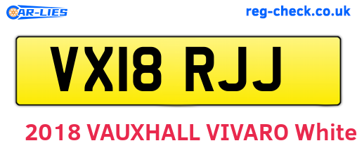 VX18RJJ are the vehicle registration plates.
